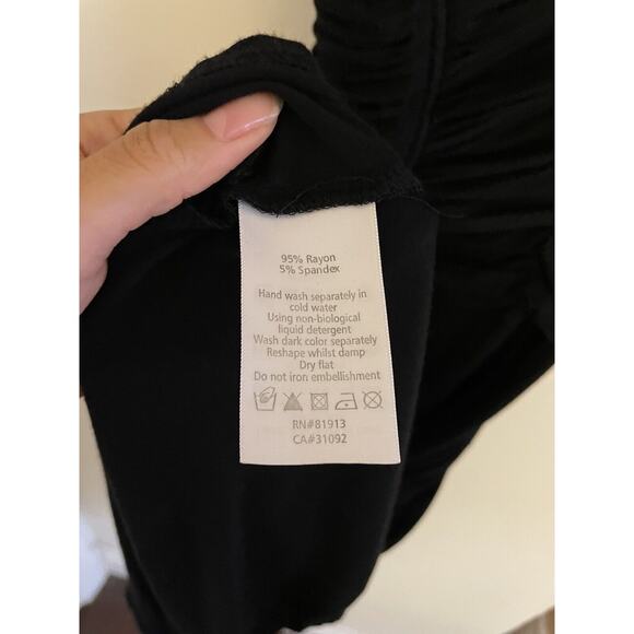 Anthropologie Black One-Shoulder Mini Dress - Picture 12 of 12